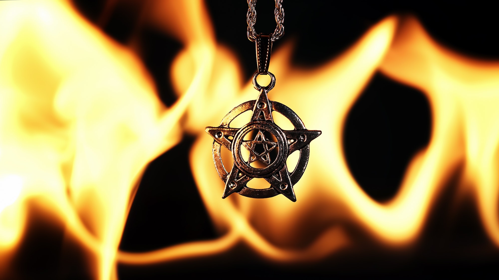 Greece and Babylonia Religion Symbol Pentagram in Fire